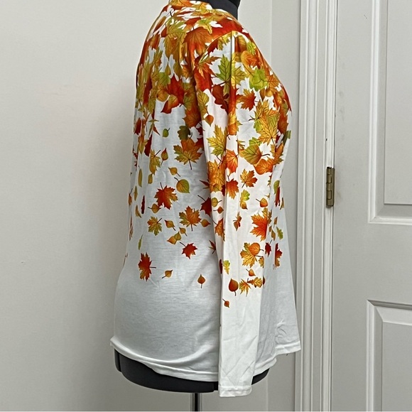 Autumn Leaf Print Women's Top - Picture 4 of 7